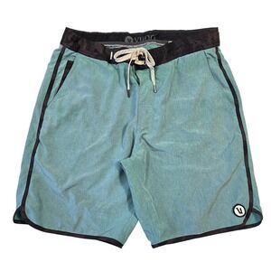 Vuori Cruise Board Shorts Mens 30 Teal Black Camo Swim Trunks V314 Beach Resort